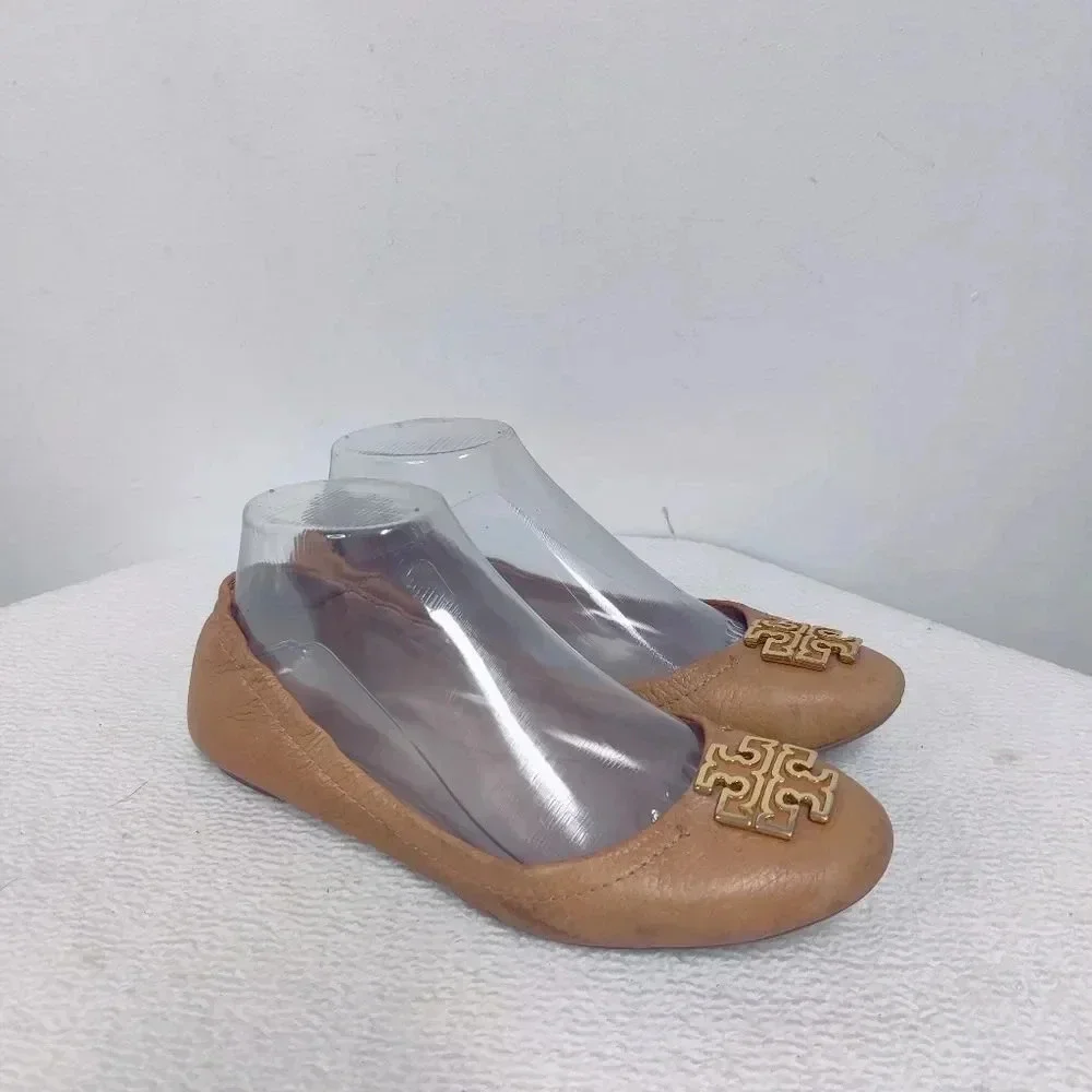 Tory Burch signature tan ballet flats 7